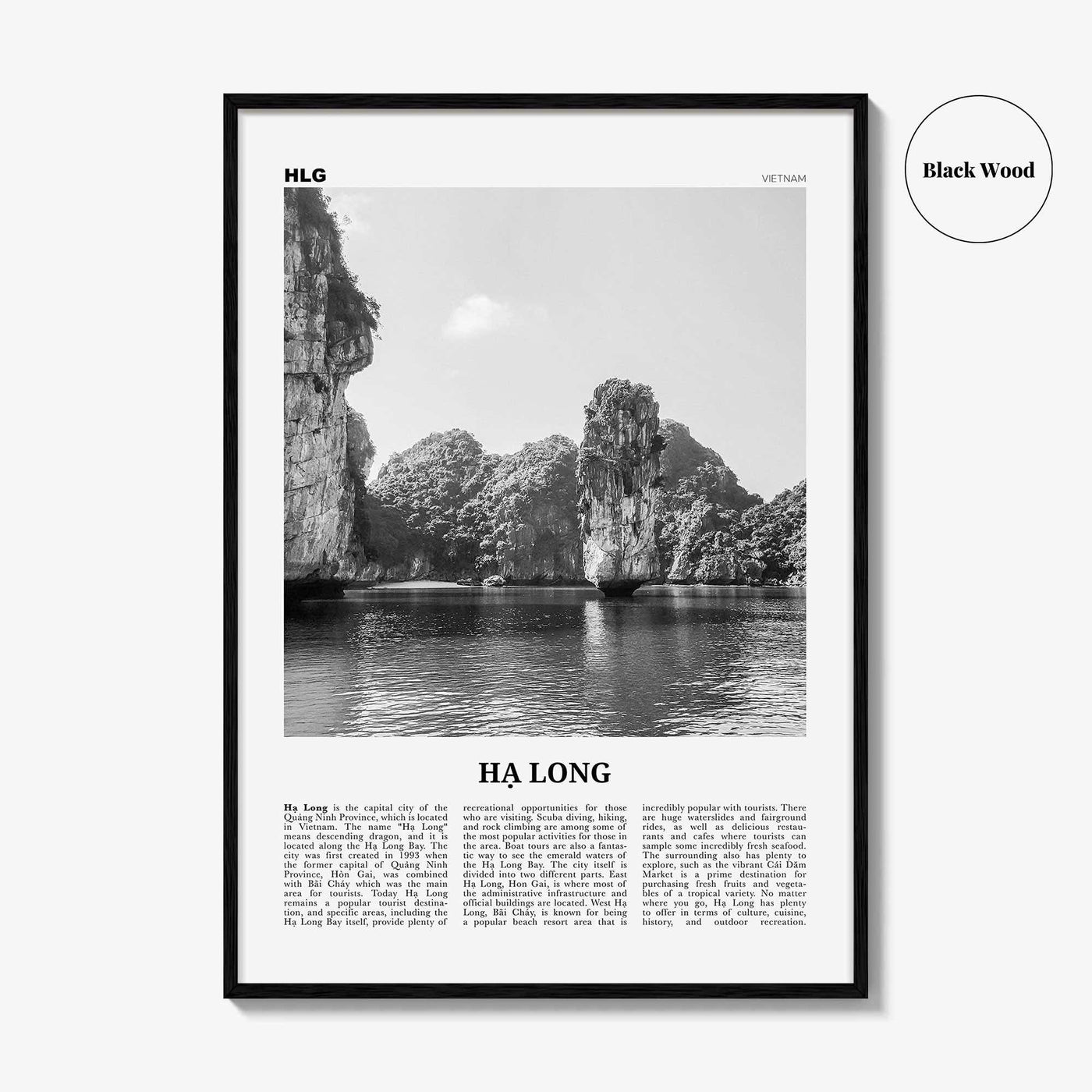 Ha Long Print Black and White, Ha Long Wall Art, Ha Long Poster, Ha Long Photo, Ha Long Décor, Halong, Vietnam, Hạ Long, Thành phố Hạ Long