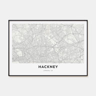 Hackney Map Landscape Poster