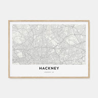 Hackney Map Landscape Poster