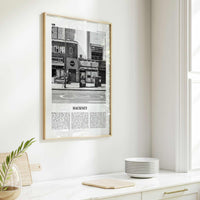 Hackney Print Black and White, Hackney Wall Art, Hackney Poster, Hackney Photo, Hackney Wall Décor, Hackney Map, London, England