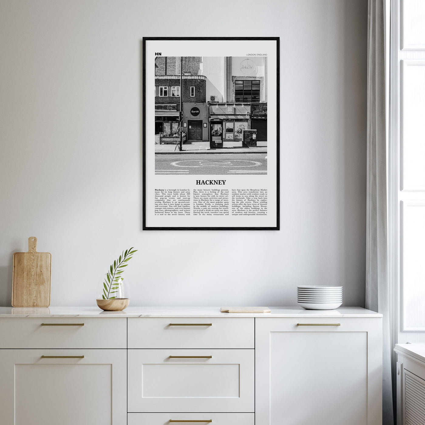 Hackney Travel B&W Poster