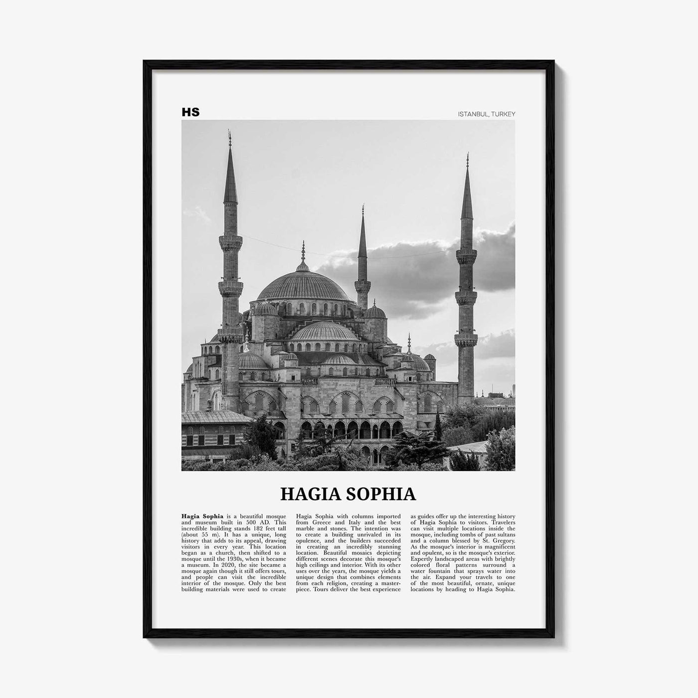 Hagia Sophia Print Black and White, Hagia Sophia Wall Art, Hagia Sophia Poster, Hagia Sophia Photo, Hagia Sophia Wall Décor, Istanbul Turkey
