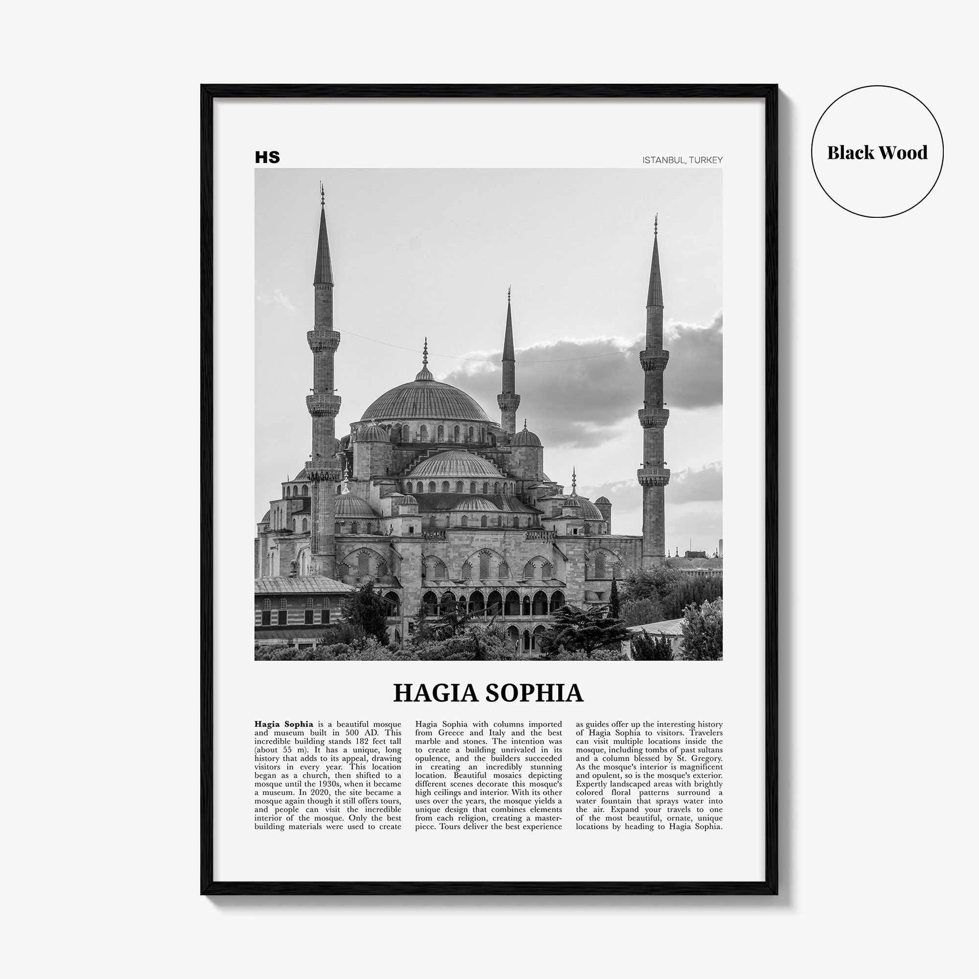Hagia Sophia Print Black and White, Hagia Sophia Wall Art, Hagia Sophia Poster, Hagia Sophia Photo, Hagia Sophia Wall Décor, Istanbul Turkey