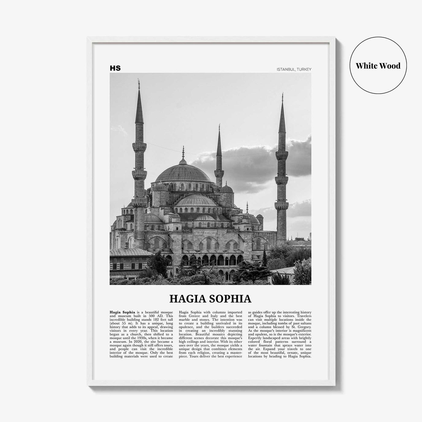 Hagia Sophia Print Black and White, Hagia Sophia Wall Art, Hagia Sophia Poster, Hagia Sophia Photo, Hagia Sophia Wall Décor, Istanbul Turkey
