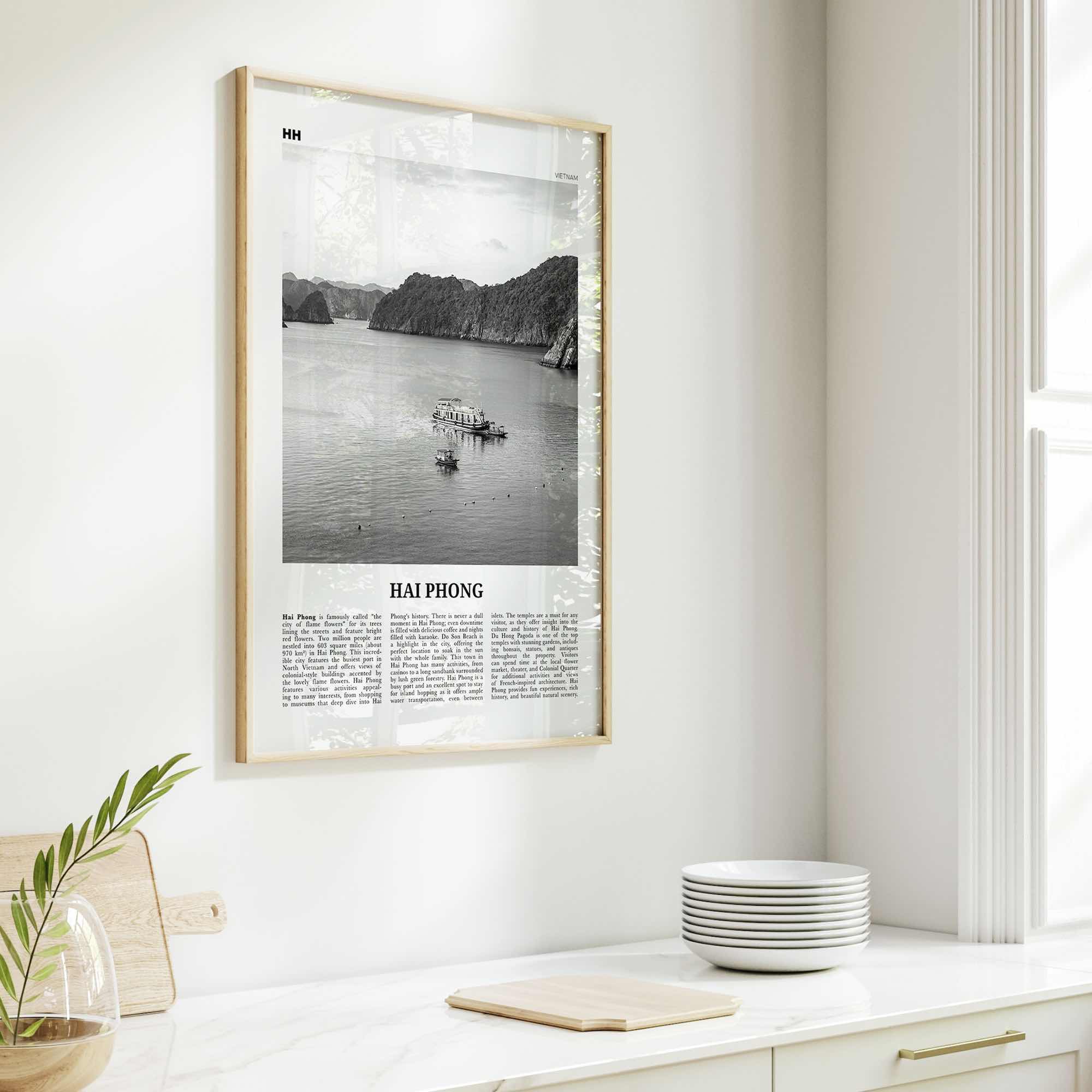 Hai Phong Print Black and White, Hai Phong Wall Art, Hai Phong Poster, Hai Phong Photo, Hai Phong Wall Décor, Hai Phong Map, Vietnam