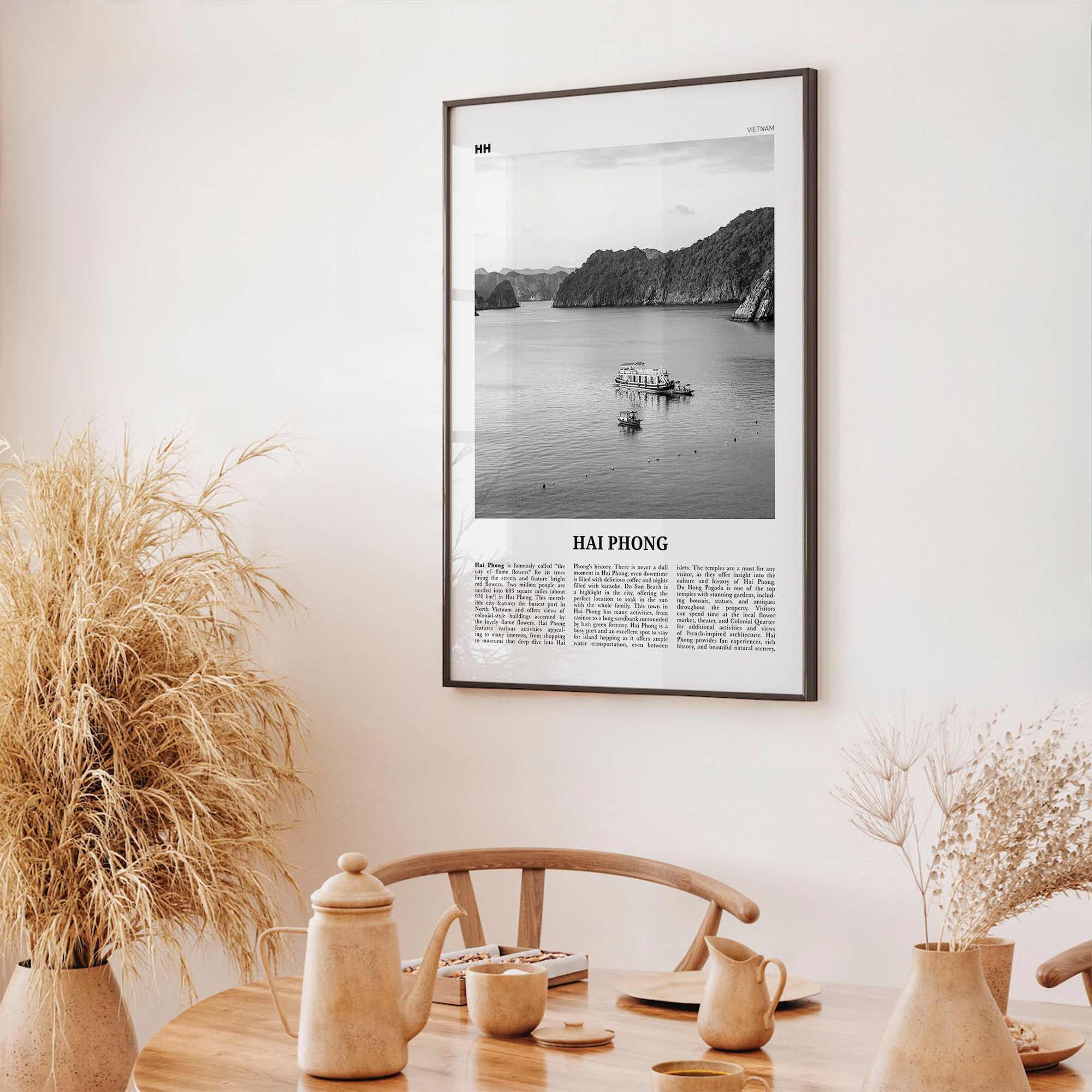 Hai Phong Print Black and White, Hai Phong Wall Art, Hai Phong Poster, Hai Phong Photo, Hai Phong Wall Décor, Hai Phong Map, Vietnam