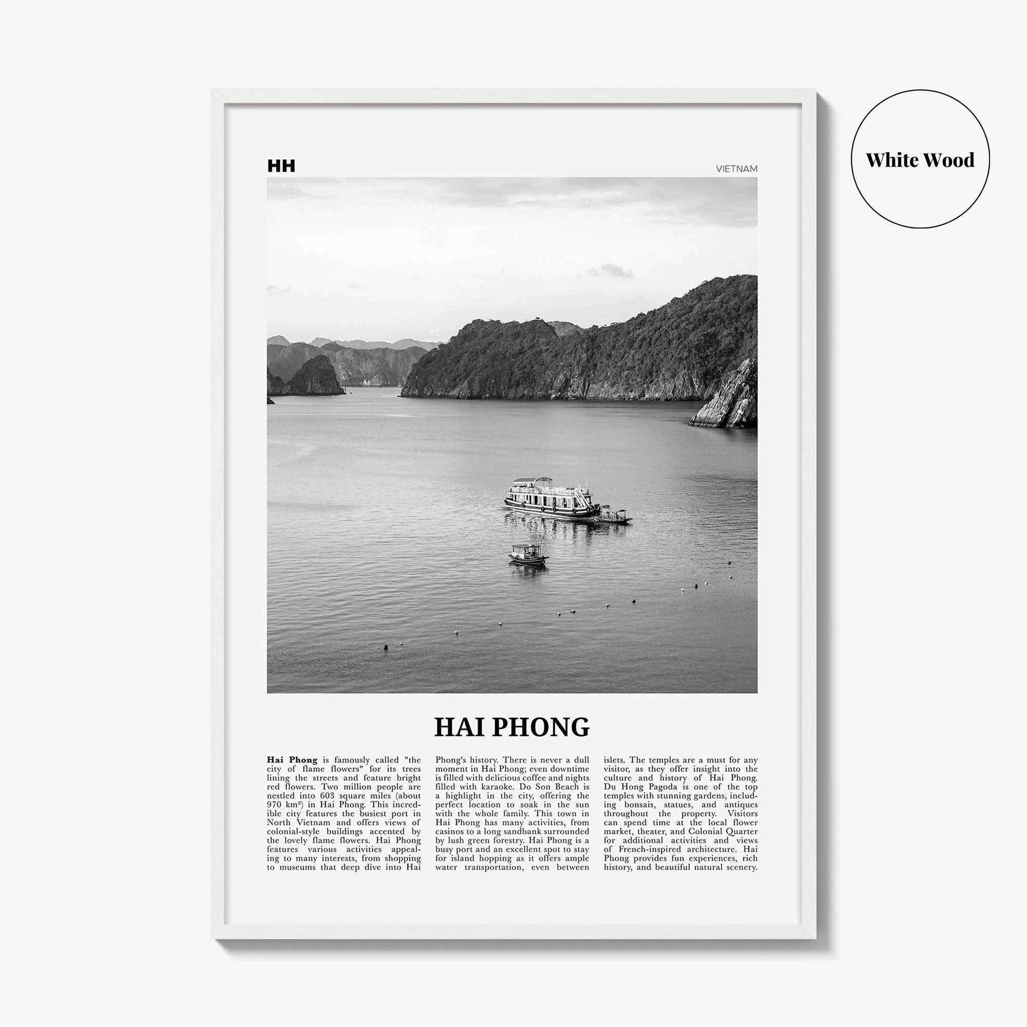 Hai Phong Print Black and White, Hai Phong Wall Art, Hai Phong Poster, Hai Phong Photo, Hai Phong Wall Décor, Hai Phong Map, Vietnam