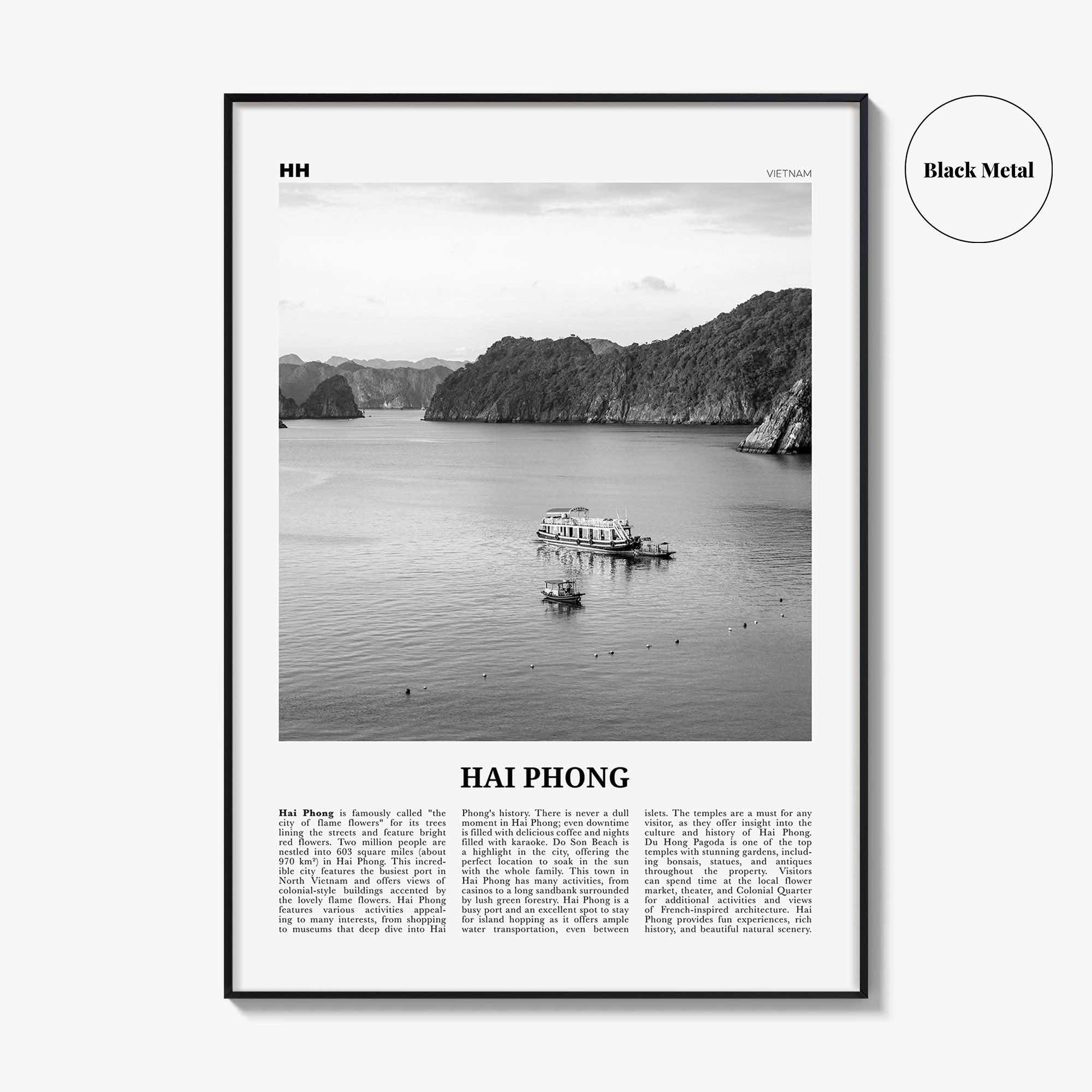 Hai Phong Print Black and White, Hai Phong Wall Art, Hai Phong Poster, Hai Phong Photo, Hai Phong Wall Décor, Hai Phong Map, Vietnam