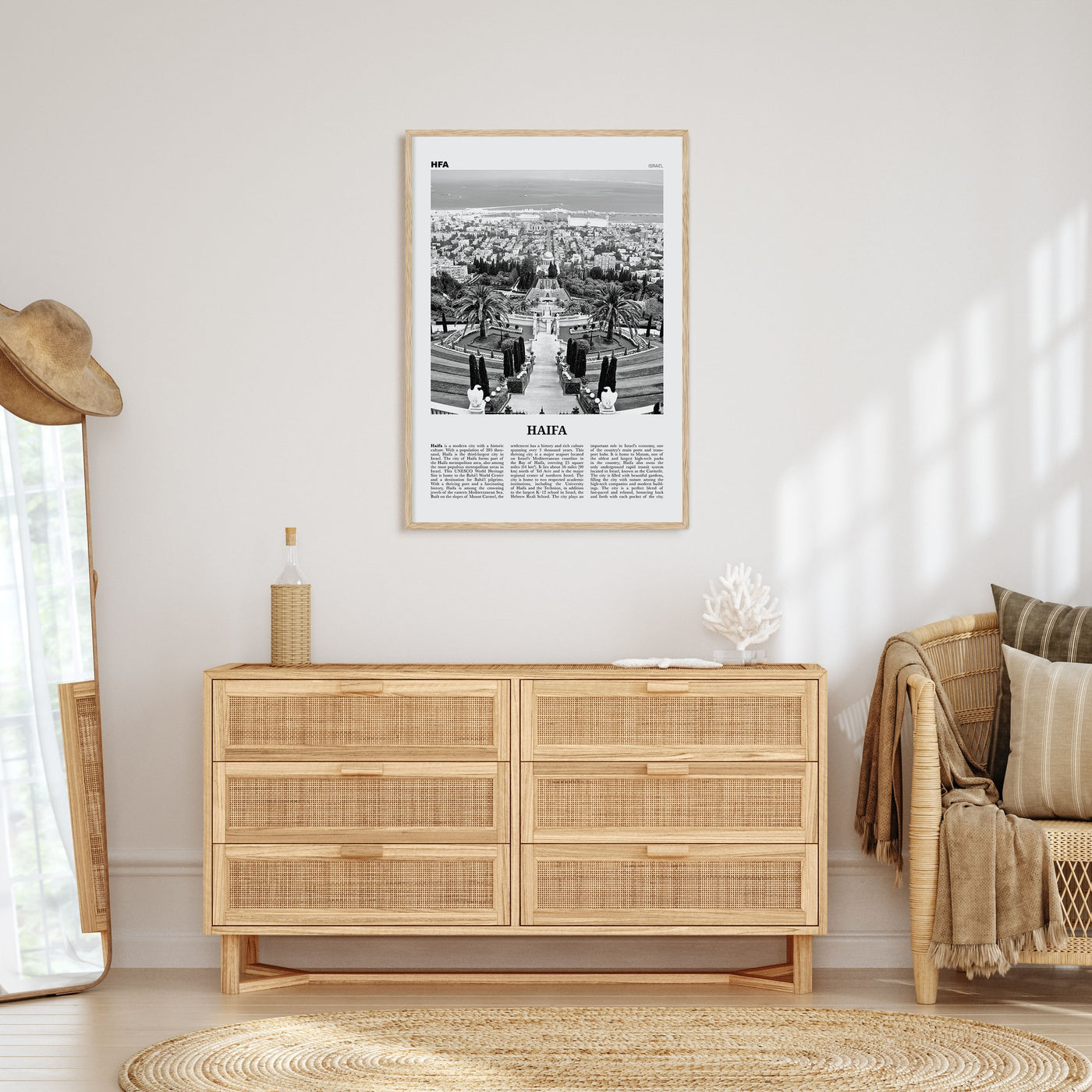 Haifa Travel B&W Poster