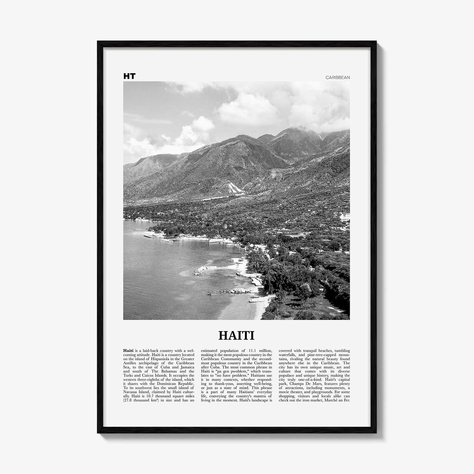 Haiti Print Black and White No 1, Haiti Wall Art, Haiti Poster, Haiti Photo, Haiti Wall Decor, Haïti, Ayiti, Hayti, Haitian, Domican