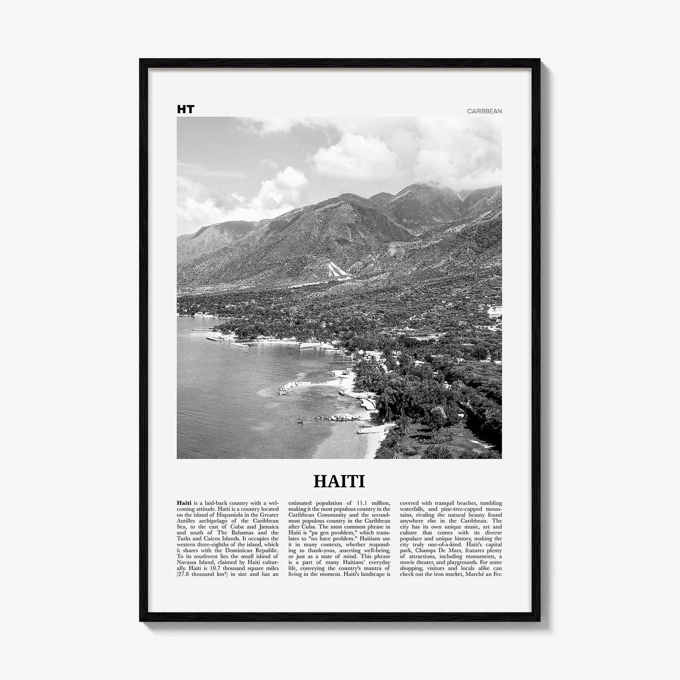 Haiti Print Black and White No 1, Haiti Wall Art, Haiti Poster, Haiti Photo, Haiti Wall Decor, Haïti, Ayiti, Hayti, Haitian, Domican