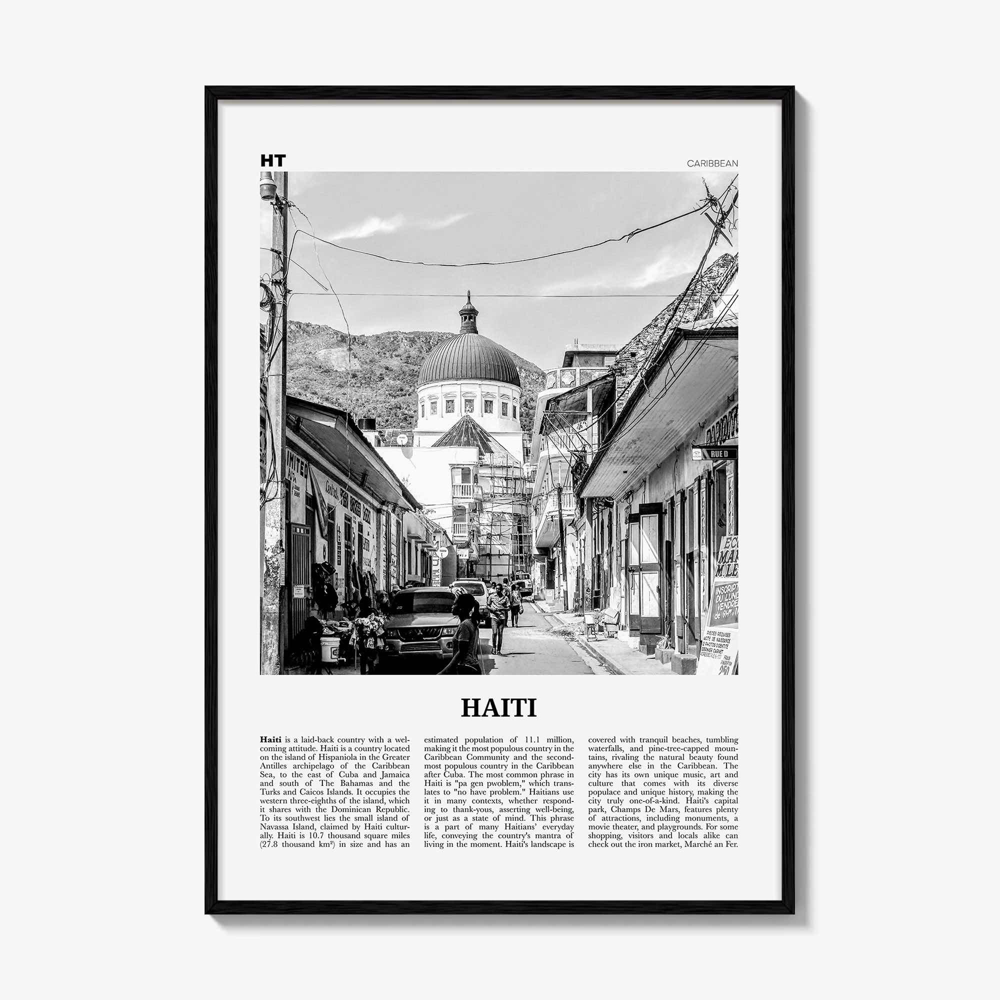 Haiti Print Black and White No 2, Haiti Wall Art, Haiti Poster, Haiti Photo, Haiti Wall Decor, Haïti, Ayiti, Hayti, Haitian, Domican