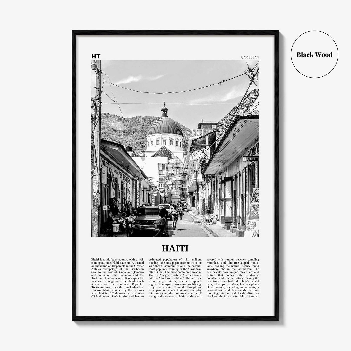 Haiti Print Black and White No 2, Haiti Wall Art, Haiti Poster, Haiti Photo, Haiti Wall Decor, Haïti, Ayiti, Hayti, Haitian, Domican