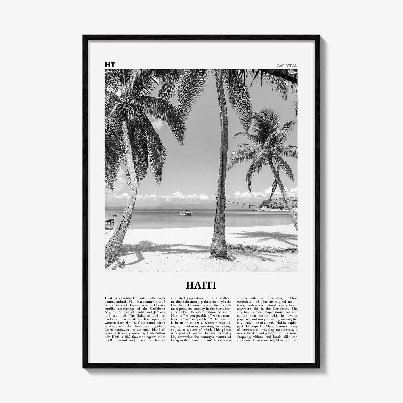 Haiti Print Black and White No 3, Haiti Wall Art, Haiti Poster, Haiti Photo, Haiti Wall Decor, Haïti, Ayiti, Hayti, Haitian, Domican
