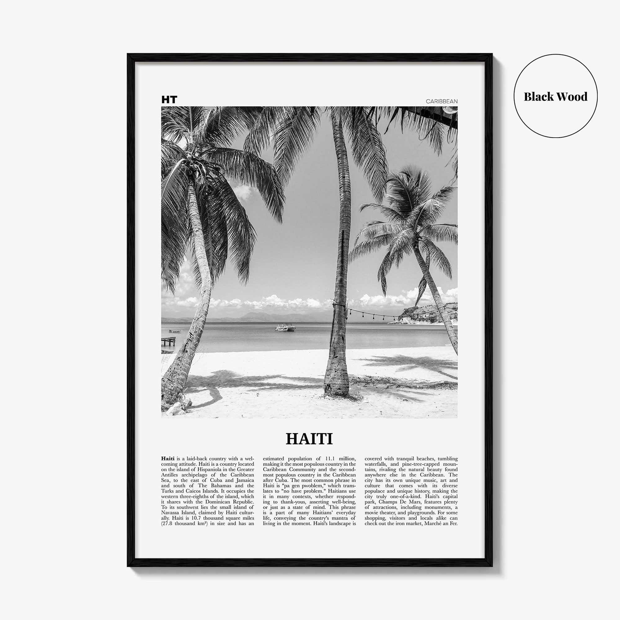 Haiti Print Black and White No 3, Haiti Wall Art, Haiti Poster, Haiti Photo, Haiti Wall Decor, Haïti, Ayiti, Hayti, Haitian, Domican