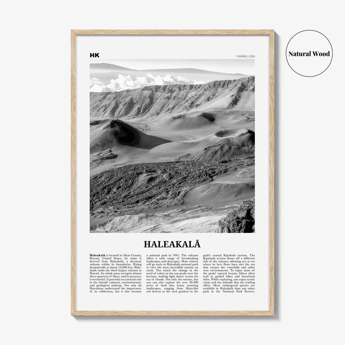 Haleakala Print Black and White, Haleakalā Wall Art, Haleakalā Poster, Haleakalā Photo, Hawaii, USA, United States, North America