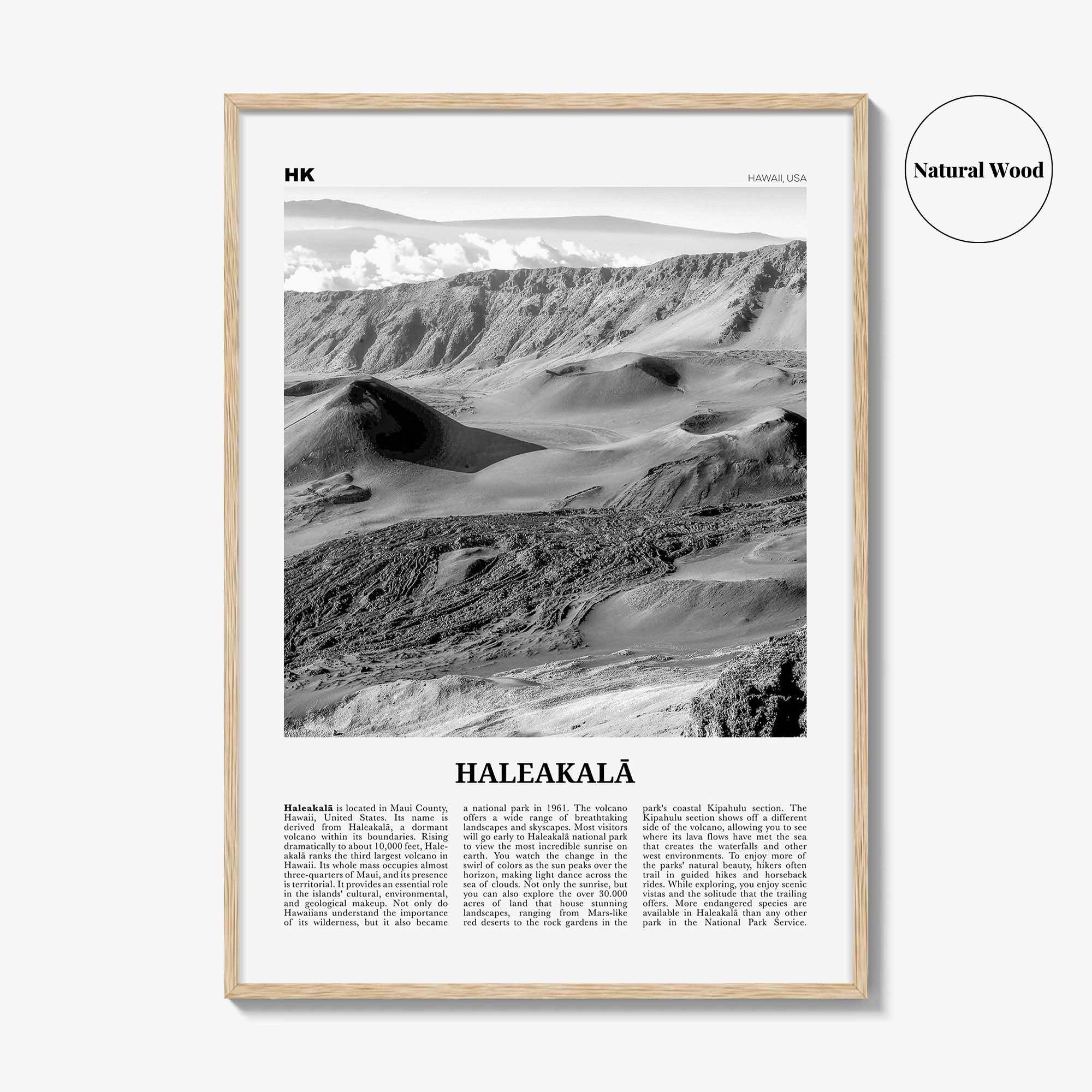 Haleakala Print Black and White, Haleakalā Wall Art, Haleakalā Poster, Haleakalā Photo, Hawaii, USA, United States, North America