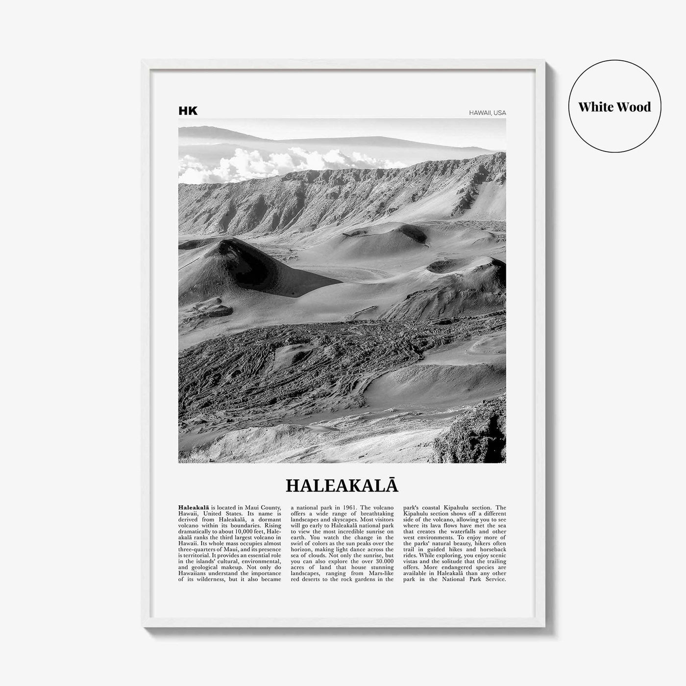 Haleakala Print Black and White, Haleakalā Wall Art, Haleakalā Poster, Haleakalā Photo, Hawaii, USA, United States, North America