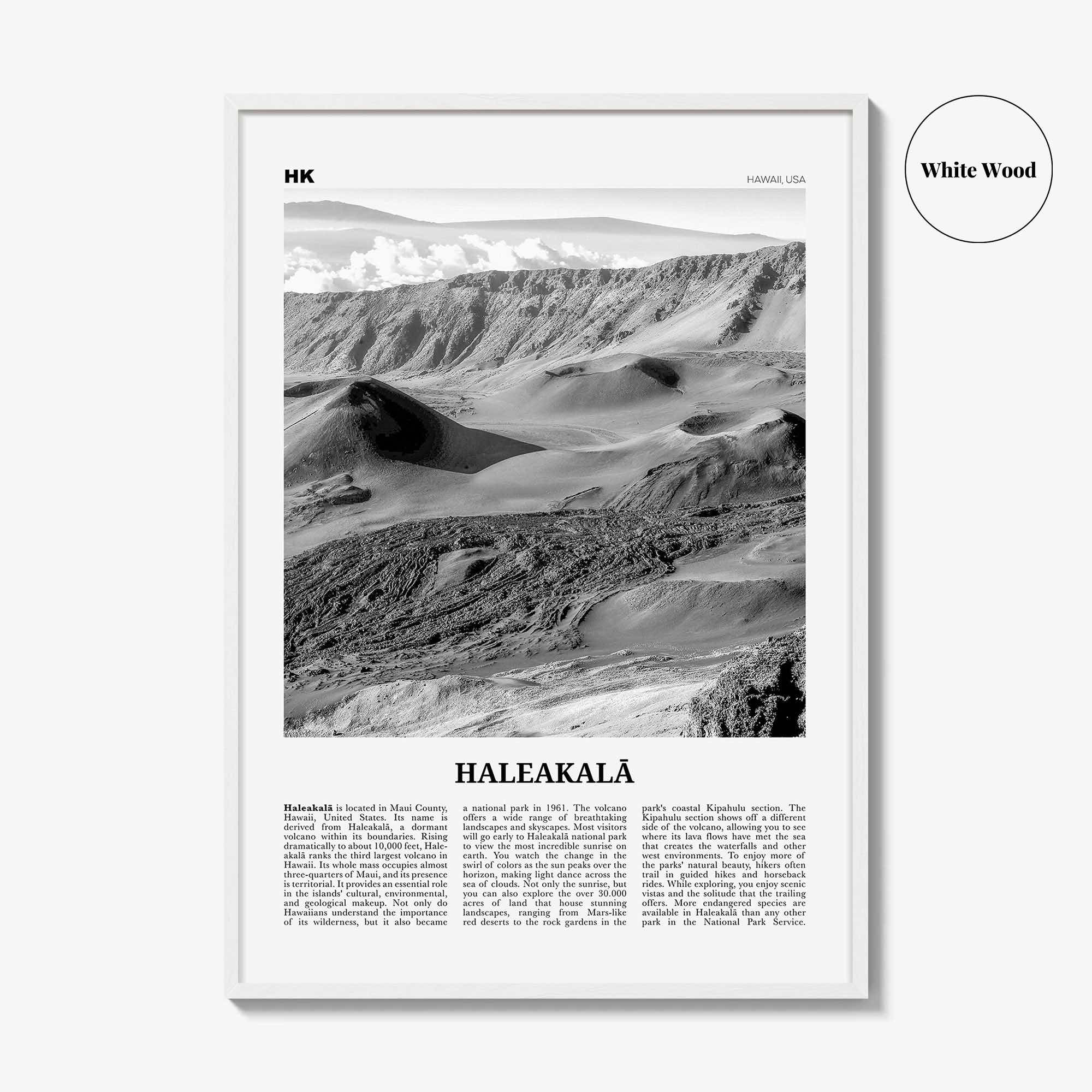 Haleakala Print Black and White, Haleakalā Wall Art, Haleakalā Poster, Haleakalā Photo, Hawaii, USA, United States, North America