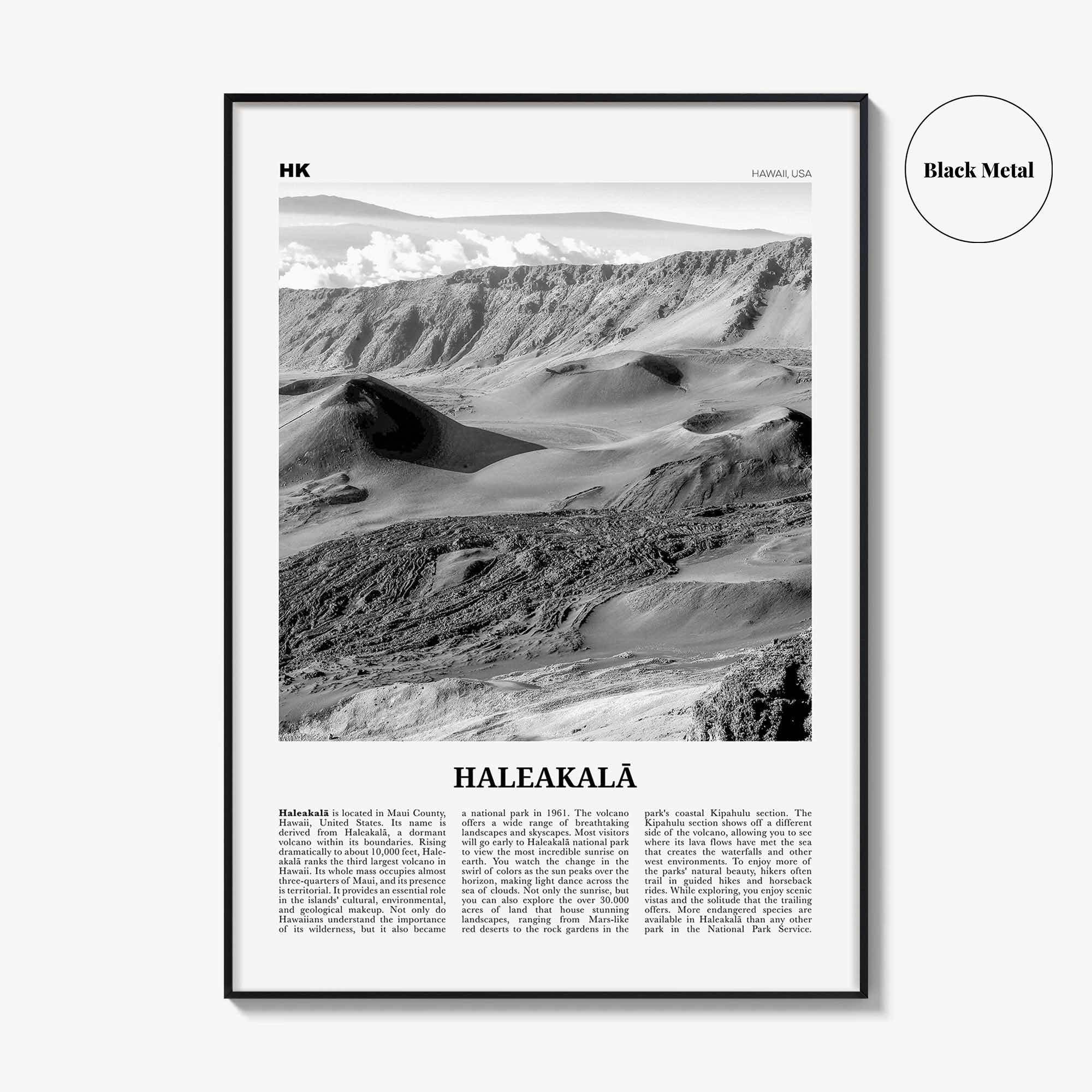 Haleakala Print Black and White, Haleakalā Wall Art, Haleakalā Poster, Haleakalā Photo, Hawaii, USA, United States, North America