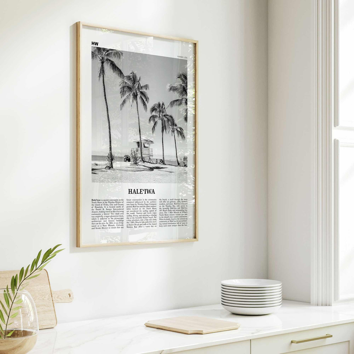 Haleiwa Print Black and White No 1, Haleiwa Wall Art, Haleiwa Poster, Haleiwa Photo, Haleiwa Wall Décor, Hawaii, USA, United States