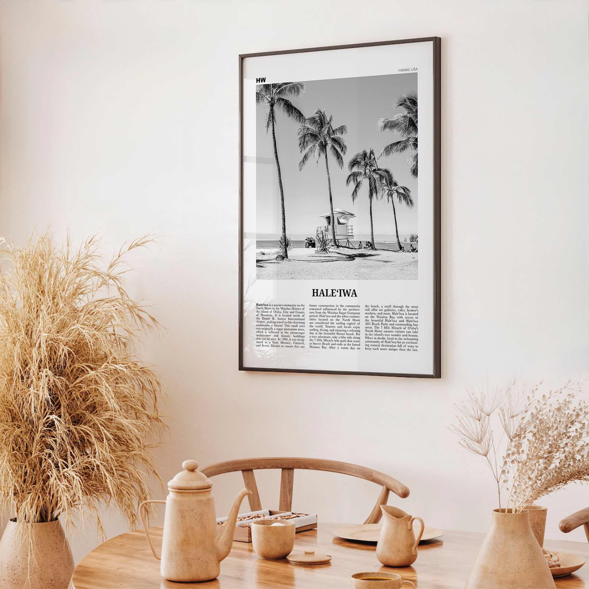 Haleiwa Print Black and White No 1, Haleiwa Wall Art, Haleiwa Poster, Haleiwa Photo, Haleiwa Wall Décor, Hawaii, USA, United States