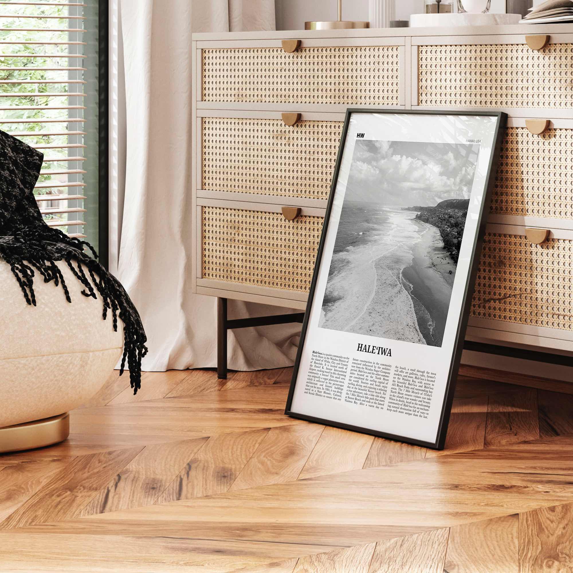 Haleiwa Print Black and White No 2, Haleiwa Wall Art, Haleiwa Poster, Haleiwa Photo, Haleiwa Wall Décor, Hawaii, USA, United States