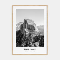 Half Dome Portrait B&W Poster