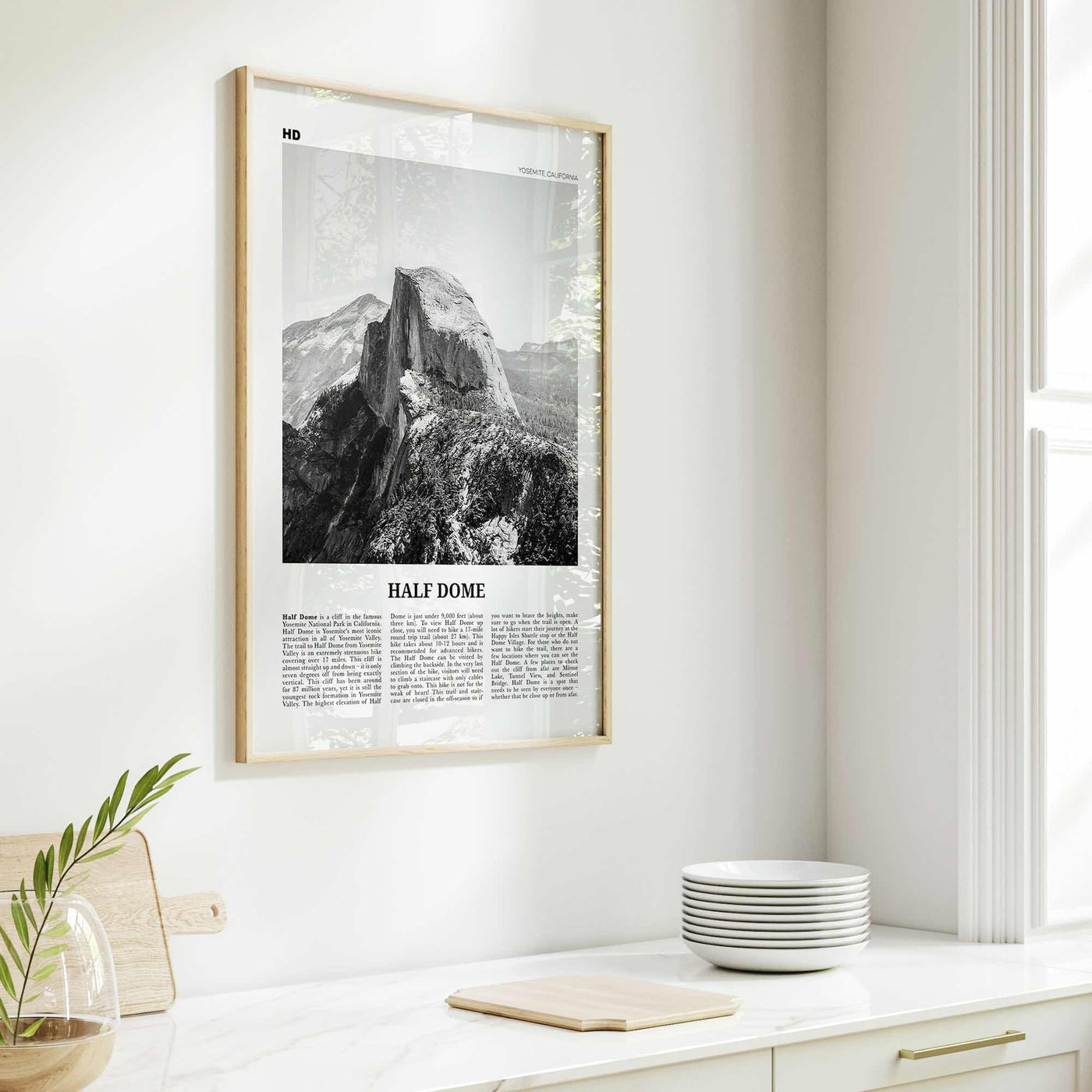 Half Dome Print Black and White, Half Dome Wall Art, Half Dome Poster, Half Dome Photo, Yosemite, California, USA, United States