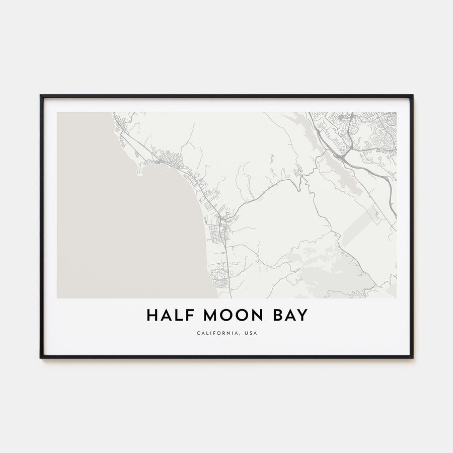 Half Moon Bay Map Landscape Poster