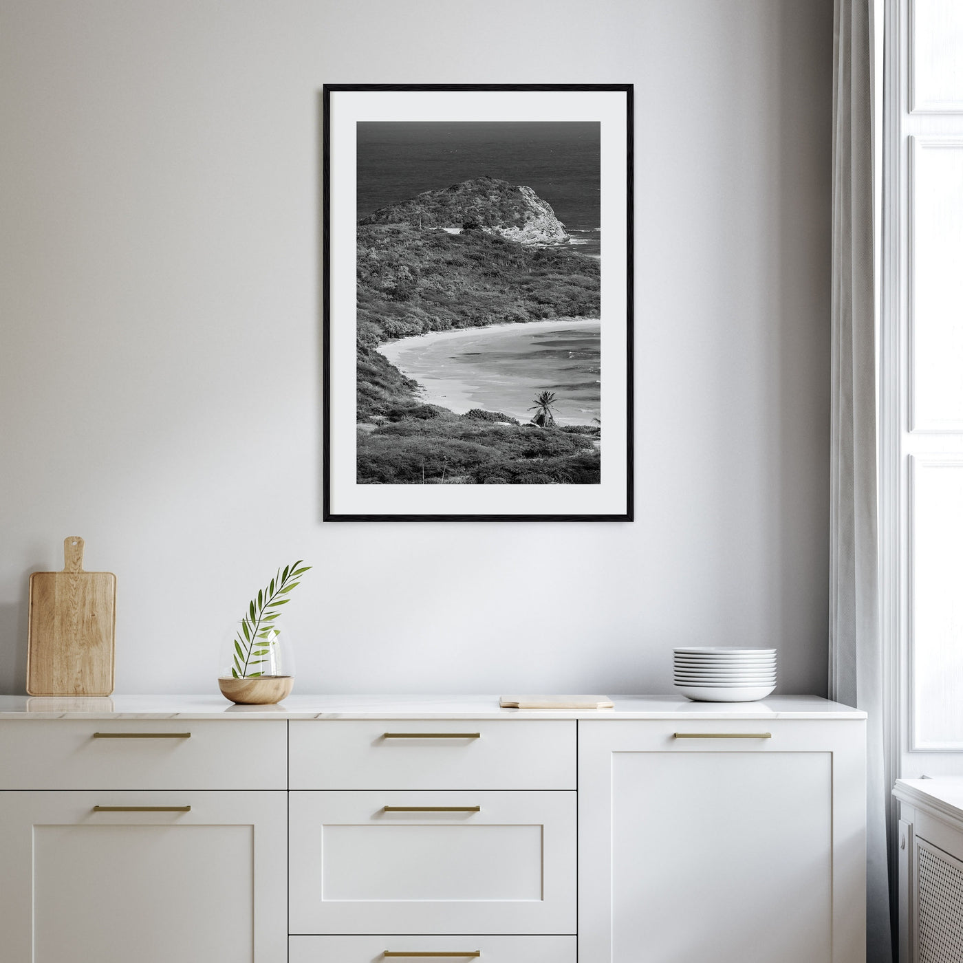 Half Moon Bay Photo B&W Poster
