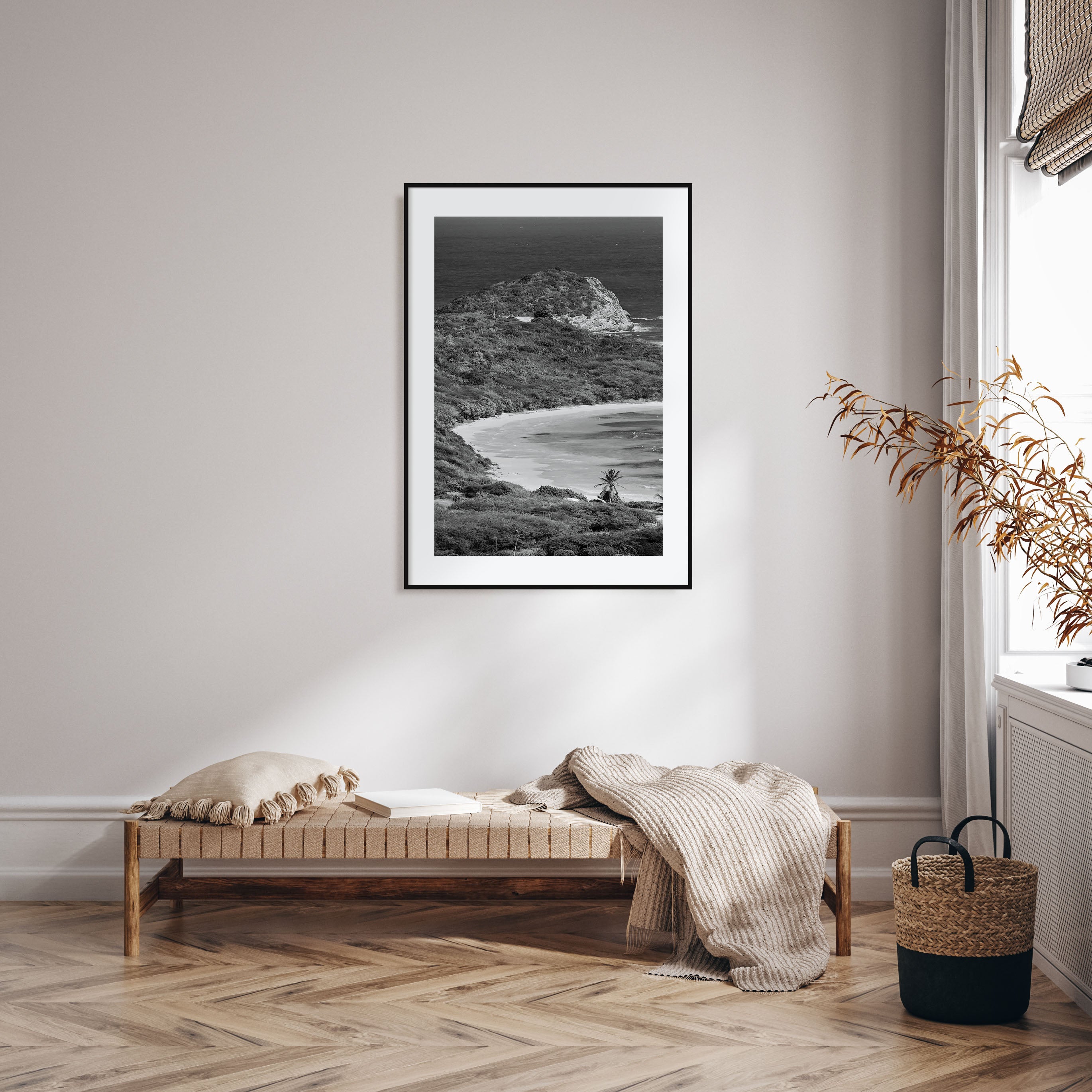 Half Moon Bay Photo B&W Poster