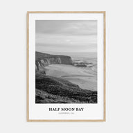 Half Moon Bay Portrait B&W Poster