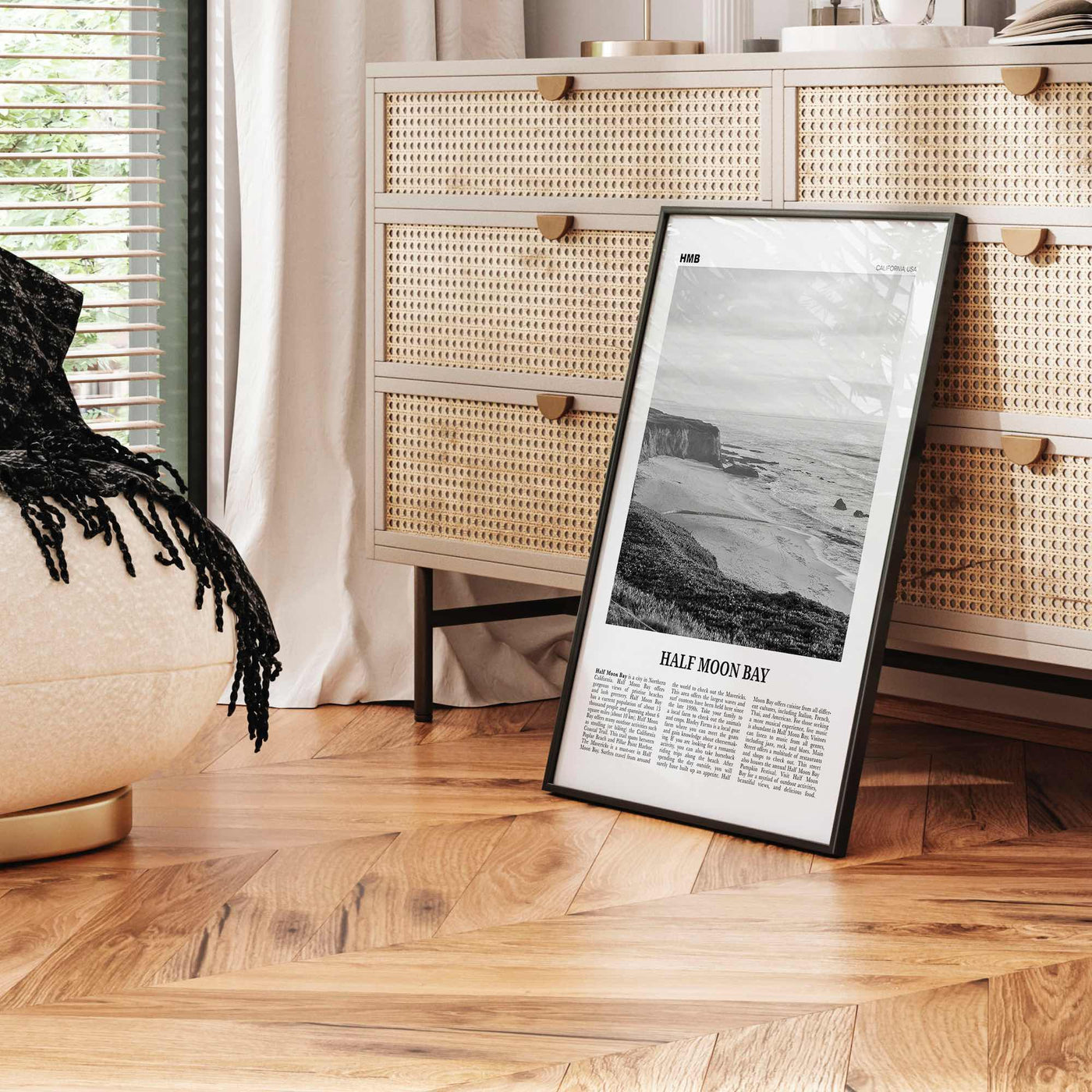 Half Moon Bay Print Black and White, Half Moon Bay Wall Art, Half Moon Bay Poster, Half Moon Bay Photo, California, USA, United States