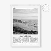Half Moon Bay Print Black and White, Half Moon Bay Wall Art, Half Moon Bay Poster, Half Moon Bay Photo, California, USA, United States