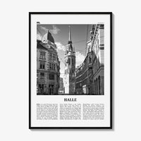 Halle Print Black and White, Halle Wall Art, Halle Poster, Halle Photo, Halle Wall Décor, Halle Map, Germany