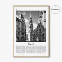 Halle Print Black and White, Halle Wall Art, Halle Poster, Halle Photo, Halle Wall Décor, Halle Map, Germany
