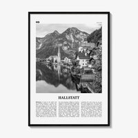 Hallstatt Print Black and White, Hallstatt Wall Art, Hallstatt Poster, Hallstatt Photo, Hallstatt Wall Décor, Hallstatt Map, Austria