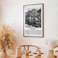 Hallstatt Print Black and White, Hallstatt Wall Art, Hallstatt Poster, Hallstatt Photo, Hallstatt Wall Décor, Hallstatt Map, Austria