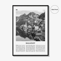 Hallstatt Print Black and White, Hallstatt Wall Art, Hallstatt Poster, Hallstatt Photo, Hallstatt Wall Décor, Hallstatt Map, Austria