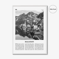 Hallstatt Print Black and White, Hallstatt Wall Art, Hallstatt Poster, Hallstatt Photo, Hallstatt Wall Décor, Hallstatt Map, Austria