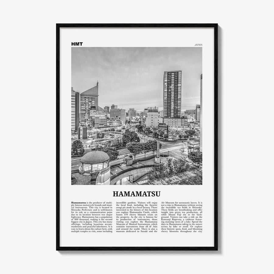 Hamamatsu Print Black and White, Hamamatsu Wall Art, Hamamatsu Poster, Hamamatsu Photo, Hamamatsu Wall Décor, Hamamatsu Map, Japan