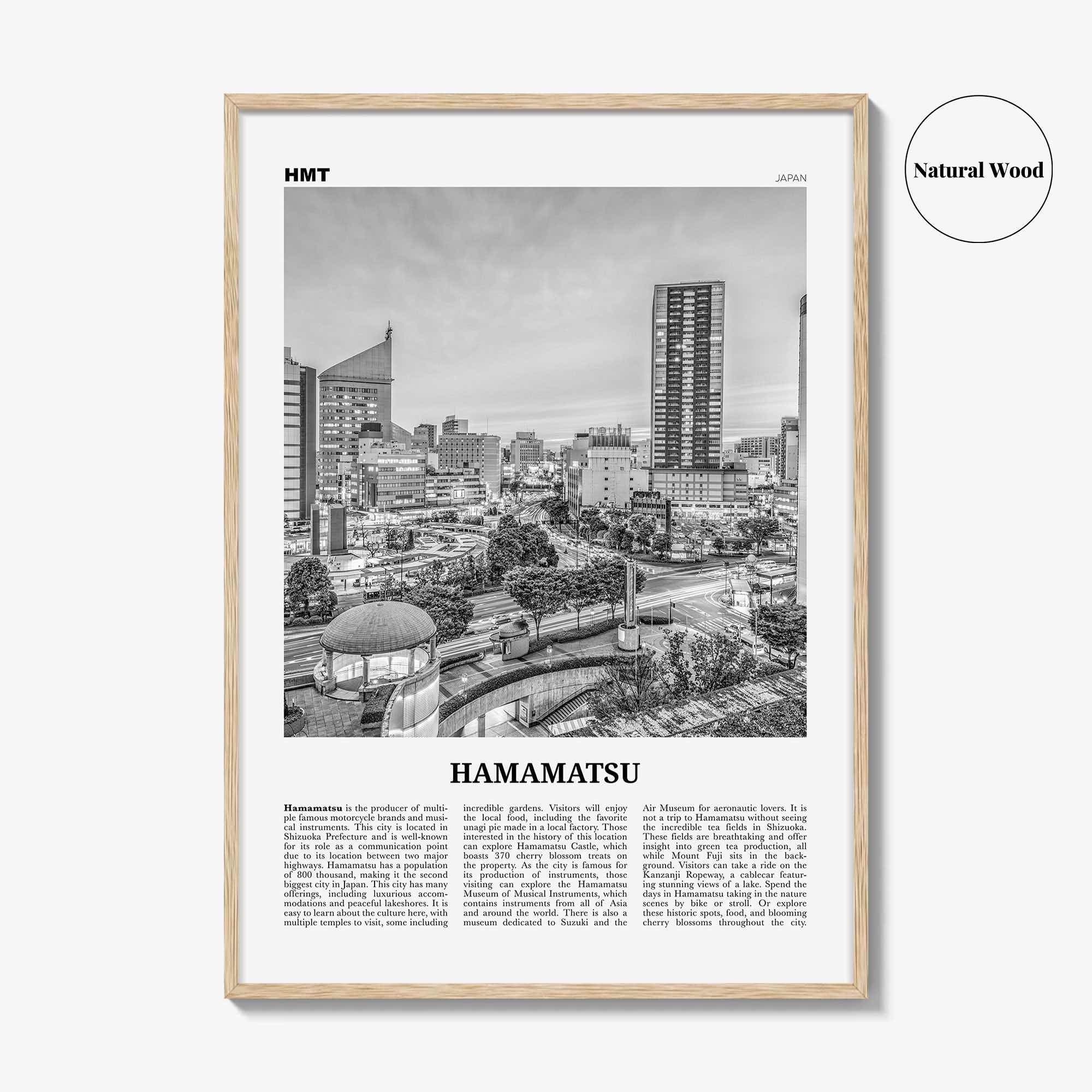 Hamamatsu Print Black and White, Hamamatsu Wall Art, Hamamatsu Poster, Hamamatsu Photo, Hamamatsu Wall Décor, Hamamatsu Map, Japan