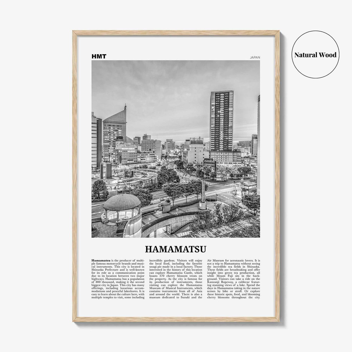 Hamamatsu Print Black and White, Hamamatsu Wall Art, Hamamatsu Poster, Hamamatsu Photo, Hamamatsu Wall Décor, Hamamatsu Map, Japan