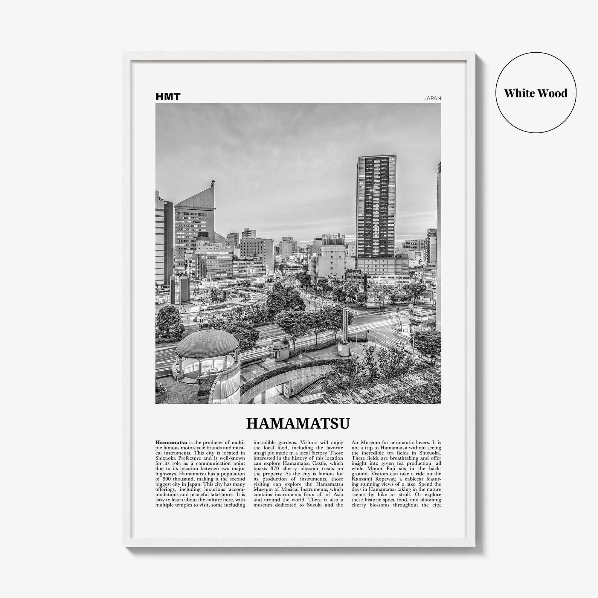 Hamamatsu Print Black and White, Hamamatsu Wall Art, Hamamatsu Poster, Hamamatsu Photo, Hamamatsu Wall Décor, Hamamatsu Map, Japan