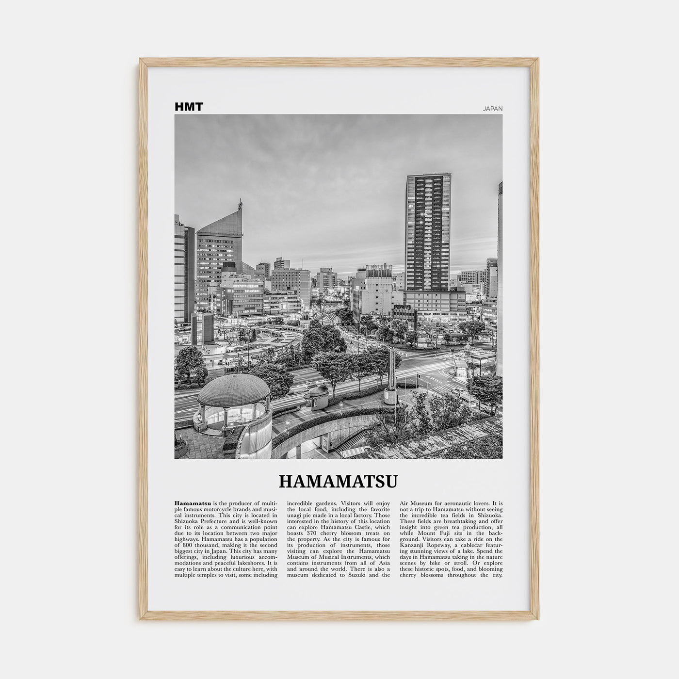 Hamamatsu Travel B&W Poster