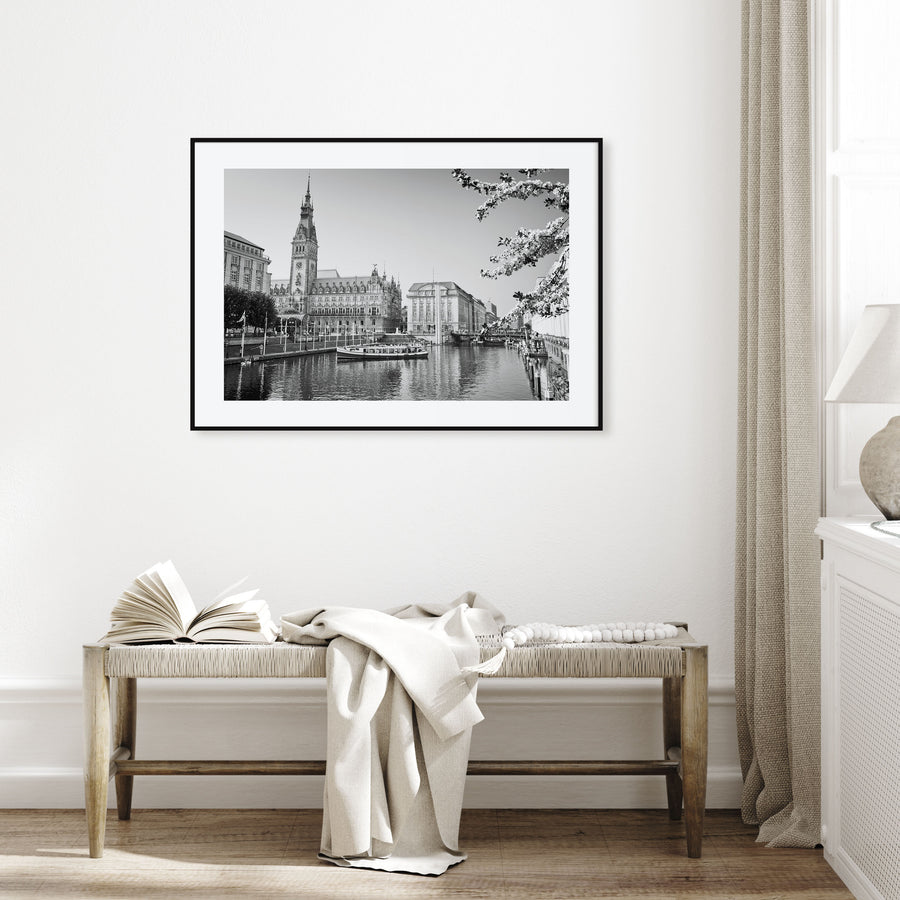 Hamburg Landscape B&W Poster