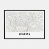 Hamburg Map Landscape Poster