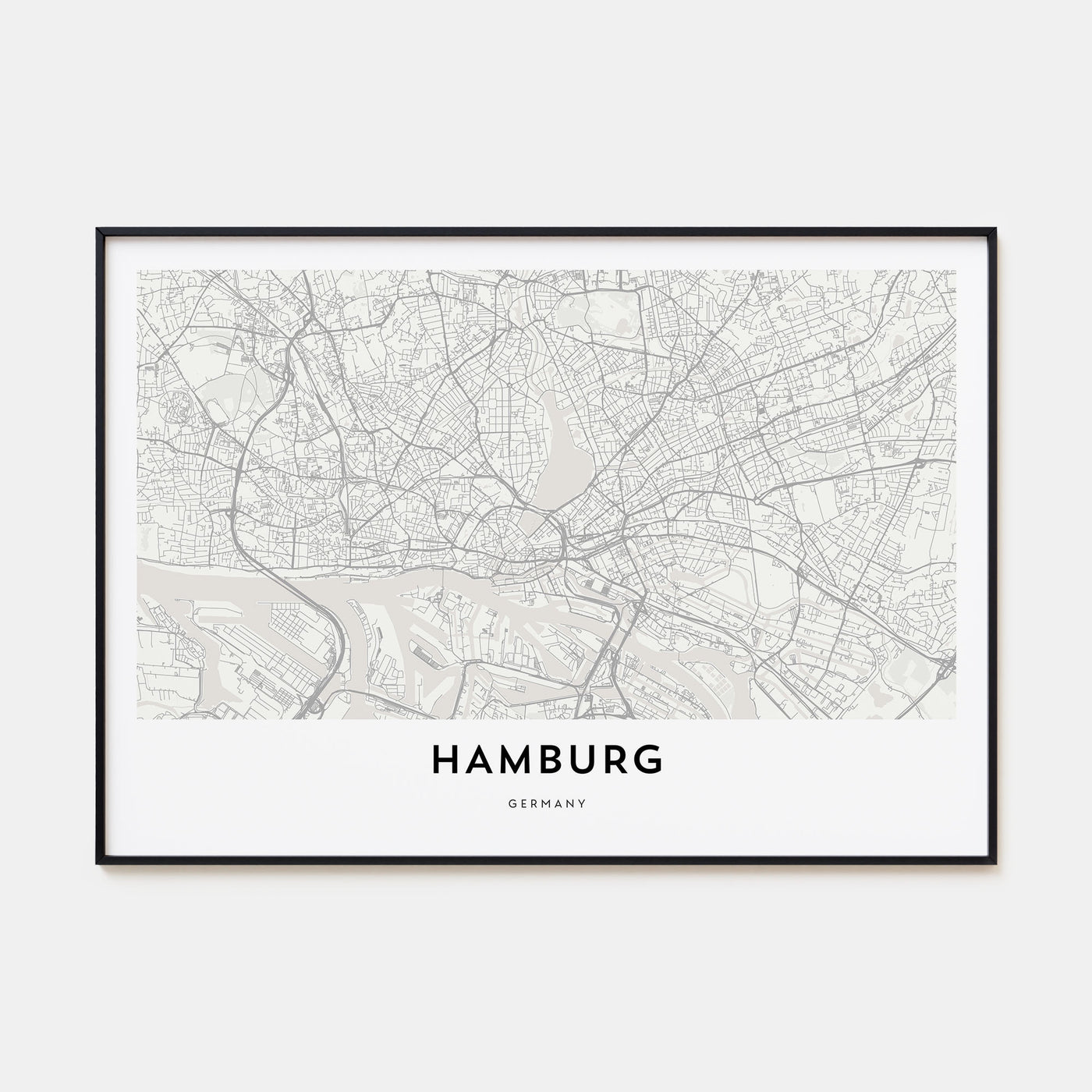 Hamburg Map Landscape Poster