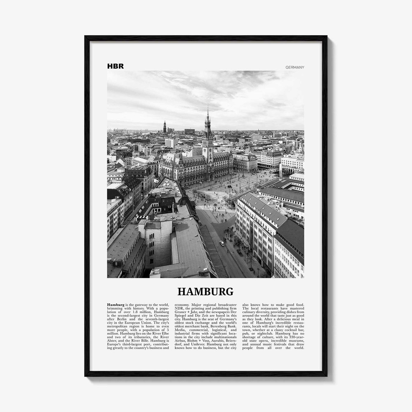 Hamburg Print Black and White No 1, Hamburg Wall Art, Hamburg Poster, Hamburg Photo, Hamburg Decor, Germany, Deutschland, Europe
